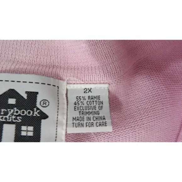 New Storybook Knits Sweater Full Zip Cardigan Pink Zebra Sequin Women's Size 2X - Picture 12 of 13